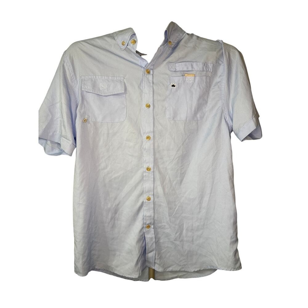 Crown & Ivy Light Blue Fishing Boys Casual Button Down Shirt XL